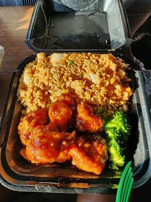 Chicken fried rice and general chicken