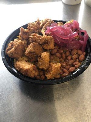 Fried chicken chunk bowl/chicharron de pollo