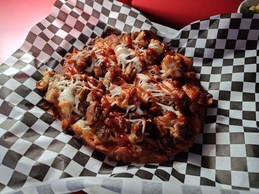 BBQ Chicken Pizza with more meat added