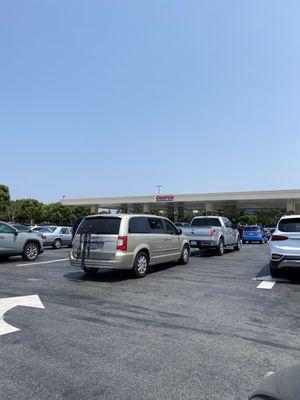 Line at Costco gas