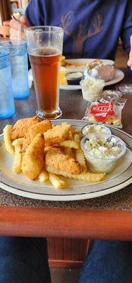 Fried haddock with fries