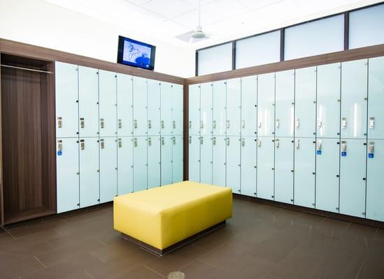 A peak inside one of the six locker bays found in the Women's Locker Room.