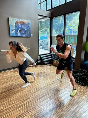 Personal training session in our Oakland gym. Everyone working out here in our private gym is with a coach or trainer; such a great vibe!