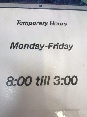 Temporary Hours