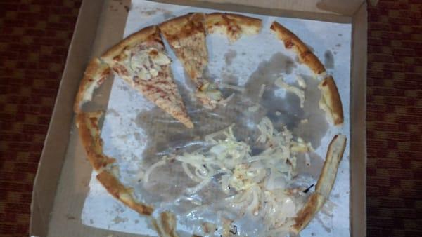 Horrible, dirty pizza...