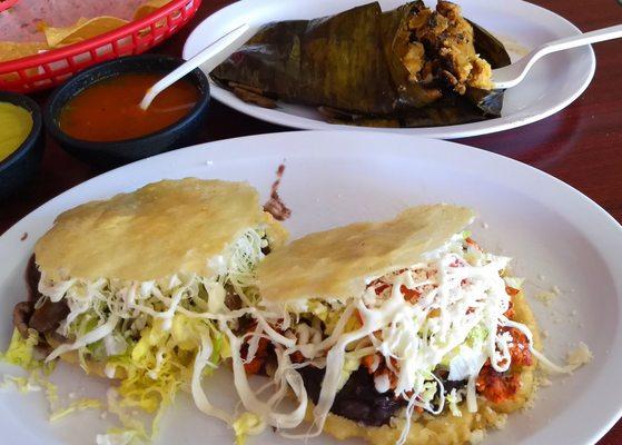 Gorditas and Oaxacan tamal.