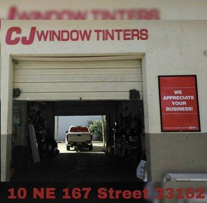 Cj window tint 10 ne 167th st 33162  Monday -Saturday 10am-7pm  Sunday are sometimes open