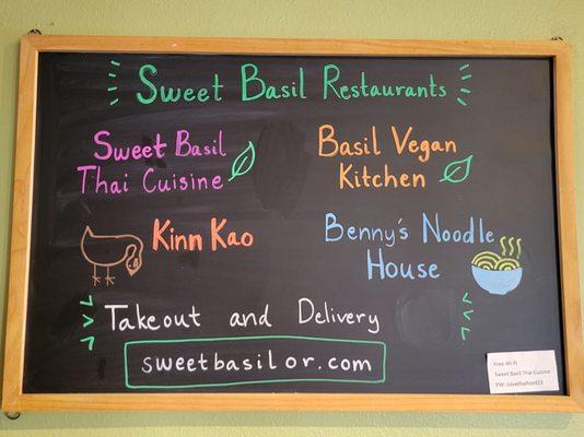 All 4 restaurants utilize same kitchen at Sweet Basil