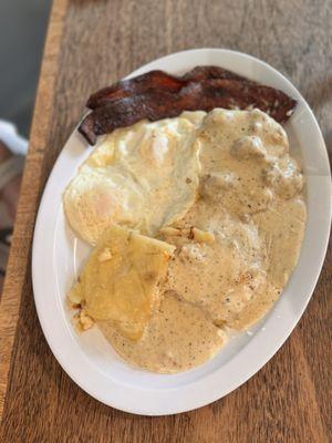 Biscuits and gravy breakfast