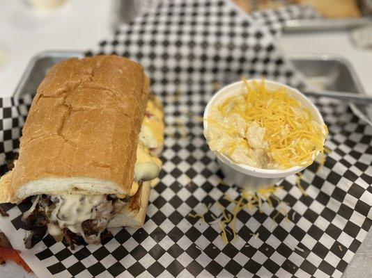 Smoked Brisket Philly with Mac n Cheese