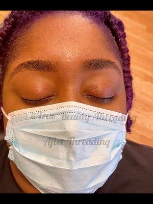 Natural Eyebrow Threading. No tint.