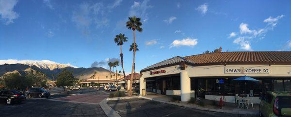 Perfect Palm Springs weather for a latte and tram ride