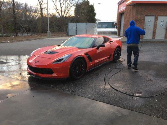 My car getting washed