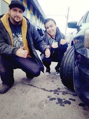 pictures with customers are HIGH TREAD Quality used tires