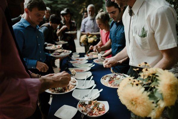 Salsa Station for Organic Taco Bar Wedding