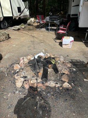 This is how we found site 13 Site is so small you could not have a fire without burning your camper down!!