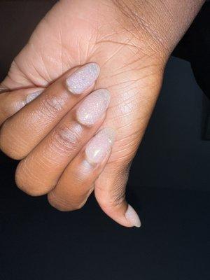 Dip powder glitter clear