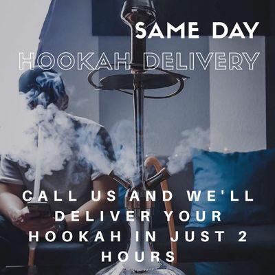 Throwing a party today? Want to add something special? Call us to get a hookah delivered to you in just 2 hours