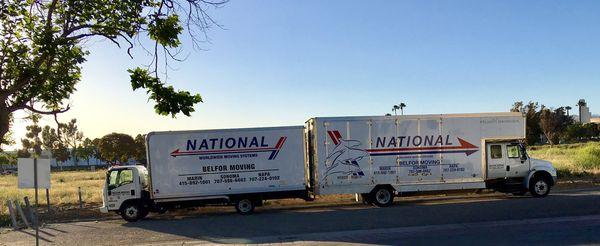 Carefully parked Belfor Moving Trucks. #moving #belformoving #SoCal. belformoving.com
 707-358-6678