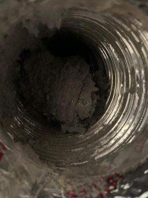 Clogged dryer vent. Dryer vent cleaning service in Huntington Beach