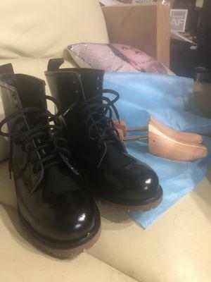 Photo of new custom boots, shoe trees, and dust bags. This is a dream come true!!