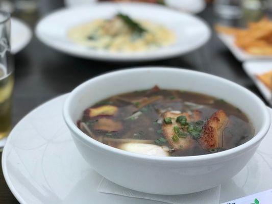 Ramen with Pork Belly.  Perfect for the cold weather and the egg was perfect.