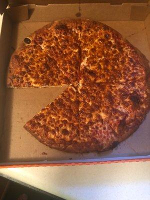 Burnt pizza