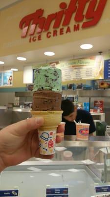 Double scoop. Mint Chip & Chocolate Brownie