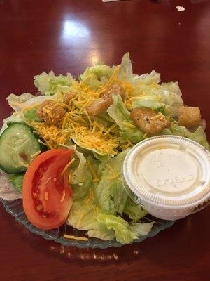 House salad. The croutons were huge!