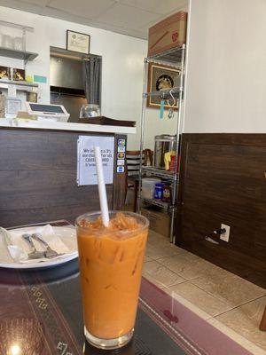 Inside with Thai tea