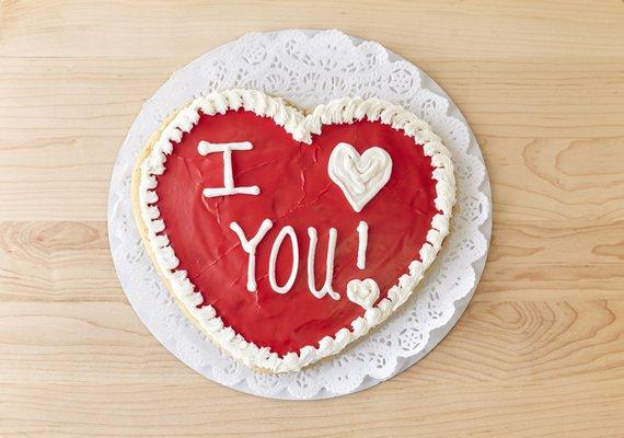 Heart Cookie Cake - buttercream frosted sugar cookie.