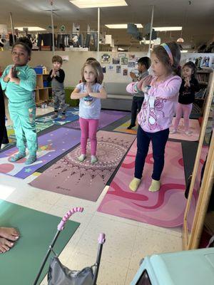 Another picture from our Yoga Workshop at Pinewood KinderCare