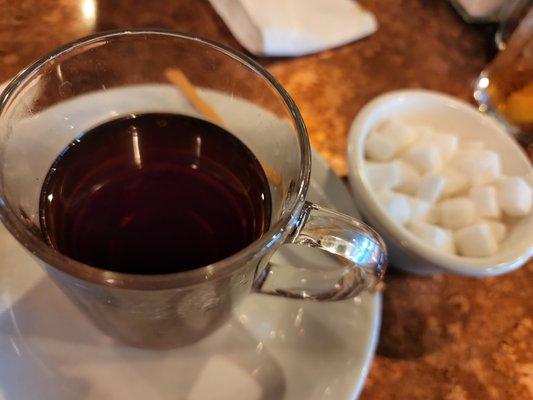 Hot Persian tea, topped off meal nicely.