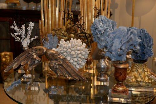 Beautiful antique artifacts and fragments mounted on bases and lucite