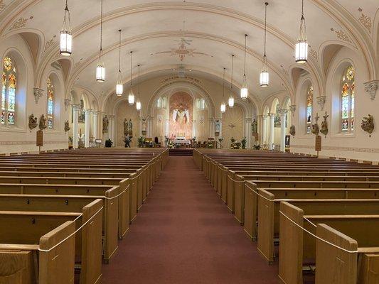 St Joseph Catholic Church facing towards the alter