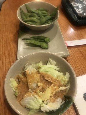 Ginger dressing and Edamame (April 2022)