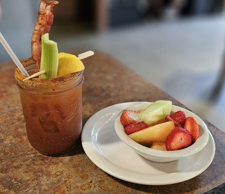 Bloody Mary and side of fruit