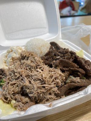 Kalua pork and bbq beef