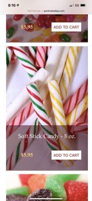 The soft candy sticks as shown on their website.