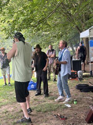 Impromptu weather delay jam by Dirty Soap Band at Clark Park Fest