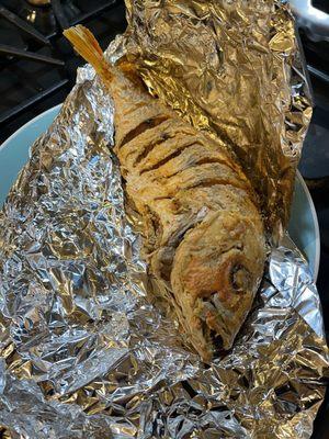 Crispy Fried Red Snapper - not worth the $28! Dry and full of tiny bones in every bite.