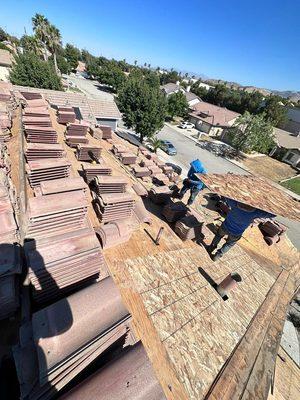 Removal of tile roof reset in Palmdale, CA