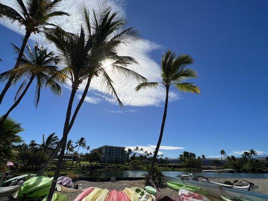 Beautiful beach where ocean sports is located