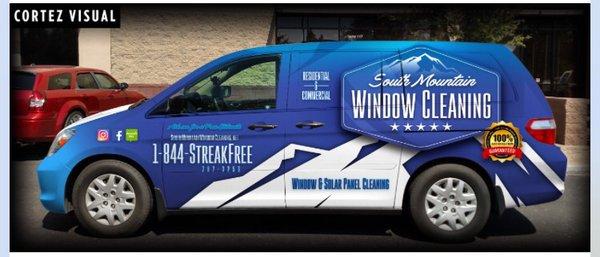 Our van graphics were designed and installed by Cortez Visual.