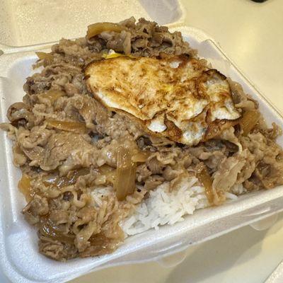 Gyudon over rice