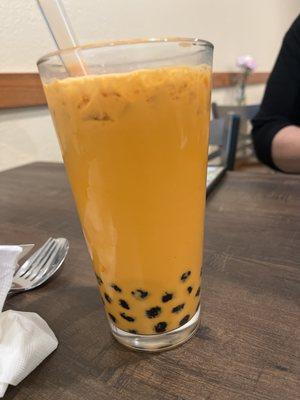 Iced Thai Tea with Boba