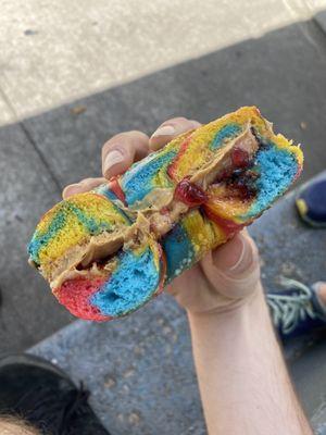 peanut butter and jelly on a rainbow