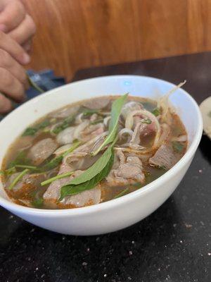 Steak and meatball pho