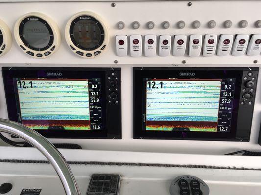 New Simrad NSS Evo3 MFDs. Initial testing of the new Airmar B275 Transducer and S5100 Sounder.