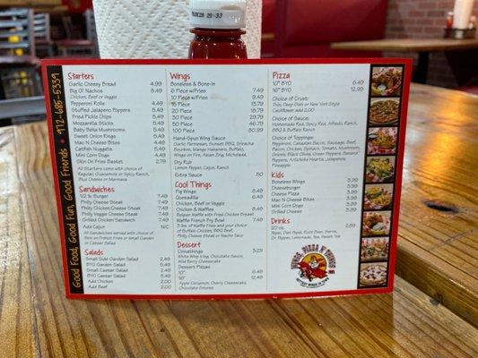 Menu this is a must try you will love the wings and